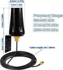 Bingfu 4G LTE Outdoor Wall Mount Waterproof Antenna SMA Male Antenna Compatible with Verizon AT&T T-Mobile Sprint 4G LTE Router Gateway Modem Cellular Trail Camera