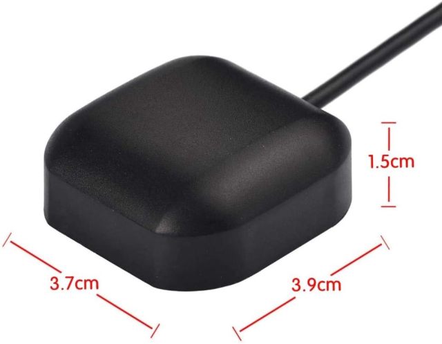 Bingfu Vehicle Waterproof Active GPS Navigation Antenna with SMA Male Connector for Car Stereo Head Unit GPS Navigation System Module Truck Marine Boat GPS Tracker Locator Real Time Tracking