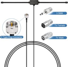 Bingfu FM Radio Dipole Antenna for Stereo Receiver Indoor Pioneer Onkyo Yamaha Marantz Bose Wave Music System FM Radio Home Stereo Receiver AV Audio Video Home Theater Receiver