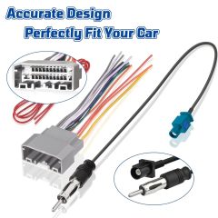 Bingfu Radio Wire Harness for Select 07-20 Chrysler Dodge Jeep Ram Volkswagen Mitsubishi DB11 Radio Wiring Harness with Antenna Adapter for Car Stereo