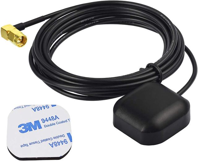 Bingfu Car GPS Antenna SMA Male Waterproof Active GPS Navigation Antenna for Car Stereo Radio Head Unit GPS Navigation System Modem Vehicle Tracker Real Time Monitor Security Camera IoT Router Gateway