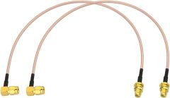 Bingfu SMA Female Bulkhead Mount to SMA Male Right Angle RG316 Antenna Extension Cable 12 inch 30cm 2-Pack Compatible with 4G LTE Router Cellular RTL SDR Receiver