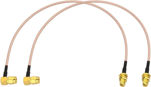 Bingfu SMA Female Bulkhead Mount to SMA Male Right Angle RG316 Antenna Extension Cable 12 inch 30cm 2-Pack Compatible with 4G LTE Router Cellular RTL SDR Receiver