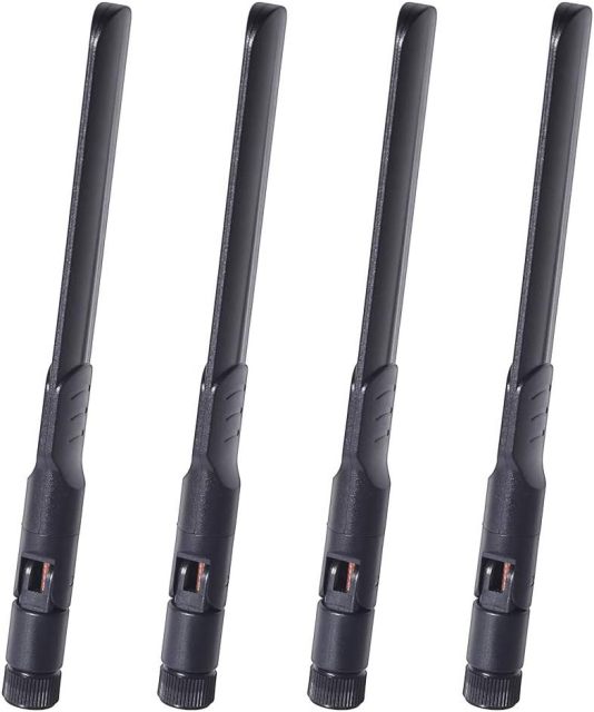Bingfu Dual Band WiFi 2.4GHz 5GHz 5.8GHz 8dBi MIMO RP-SMA Male Antenna (4-Pack) for WiFi Router Wireless Network Card USB Adapter Security IP Camera Video Surveillance Monitor