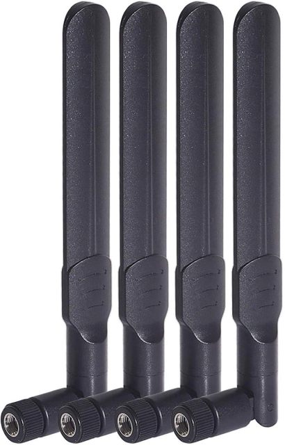 Bingfu Dual Band WiFi 2.4GHz 5GHz 5.8GHz 8dBi MIMO RP-SMA Male Antenna (4-Pack) for WiFi Router Wireless Network Card USB Adapter Security IP Camera Video Surveillance Monitor