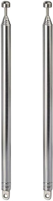Bingfu 7 Sections Telescopic 74cm AM FM Antenna Portable Radio Antenna Replacement (2-Pack) Compatible with Indoor Portable Radio Home Stereo Receiver AV Audio Video Home Theater Receiver TV Tuner