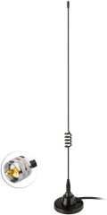 Bingfu Boat Marine VHF Radio Vehicle Ham Mobile Radio Antenna VHF UHF 136-174MHz 400-520MHz Magnetic Base PL259 Male Antenna for Garmin Uniden Cobra ICOM Standard Horizon Eclipse Marine Two Way Radio