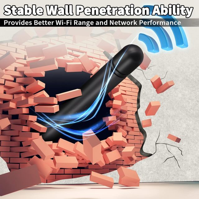 Bingfu Dual Band WiFi 2.4GHz 5GHz 5.8GHz 3dBi MIMO RP-SMA Male Antenna (4-Pack) for WiFi Router Wireless Network Card USB Adapter Security IP Camera Video Surveillance Monitor