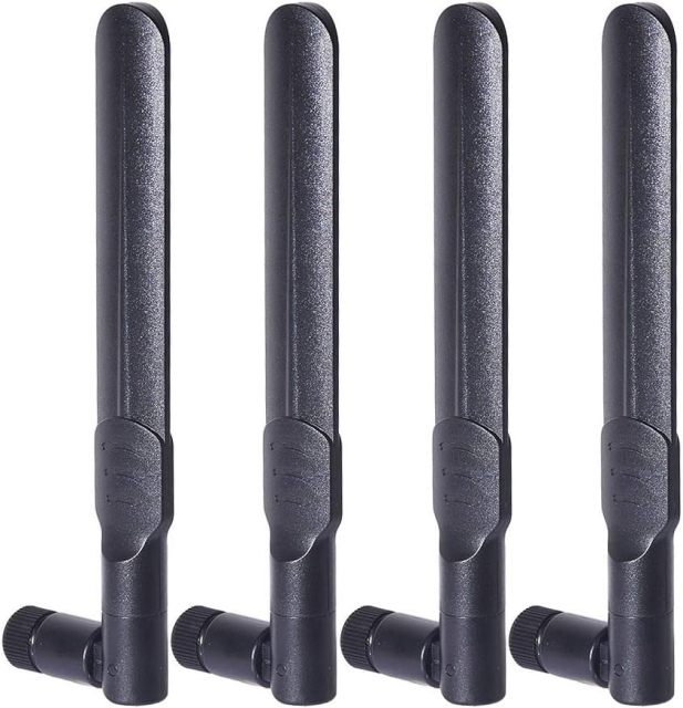 Bingfu Dual Band WiFi 2.4GHz 5GHz 5.8GHz 8dBi MIMO RP-SMA Male Antenna (4-Pack) for WiFi Router Wireless Network Card USB Adapter Security IP Camera Video Surveillance Monitor