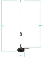 Bingfu Boat Marine VHF Radio Vehicle Ham Mobile Radio Antenna VHF UHF 136-174MHz 400-520MHz Magnetic Base PL259 Male Antenna for Garmin Uniden Cobra ICOM Standard Horizon Eclipse Marine Two Way Radio