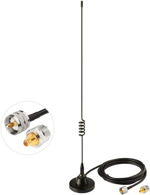 Bingfu Ham Radio Vehicle Car Mobile Radio Antenna Dual Band VHF UHF 136-174MHz 400-520MHz Magnetic Base PL259 Male Antenna for BTECH ICOM Midland Yaesu TYT AnyTone Amateur Radio Two Way Radio