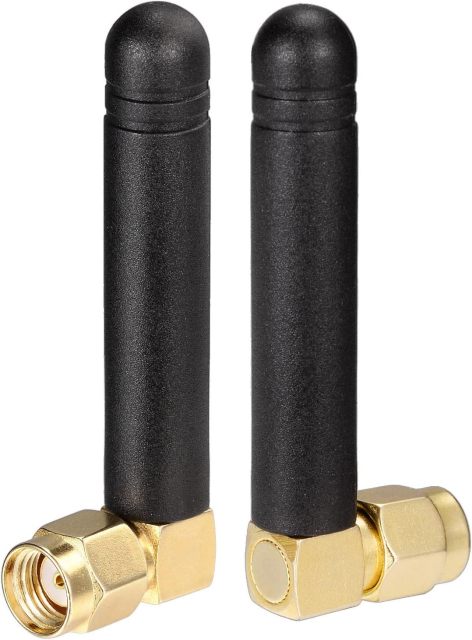 Bingfu Mini Dual Band WiFi 2.4GHz 5GHz 5.8GHz MIMO RP-SMA Male Right Angle Antenna (2-Pack) for FPV WiFi Bluetooth USB Adapter Computer PCIe Card WiFi Router Wireless Back Up Camera