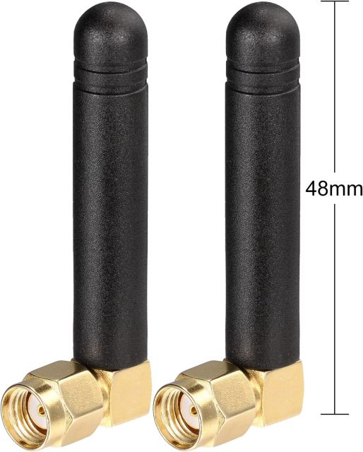 Bingfu Mini Dual Band WiFi 2.4GHz 5GHz 5.8GHz MIMO RP-SMA Male Right Angle Antenna (2-Pack) for FPV WiFi Bluetooth USB Adapter Computer PCIe Card WiFi Router Wireless Back Up Camera