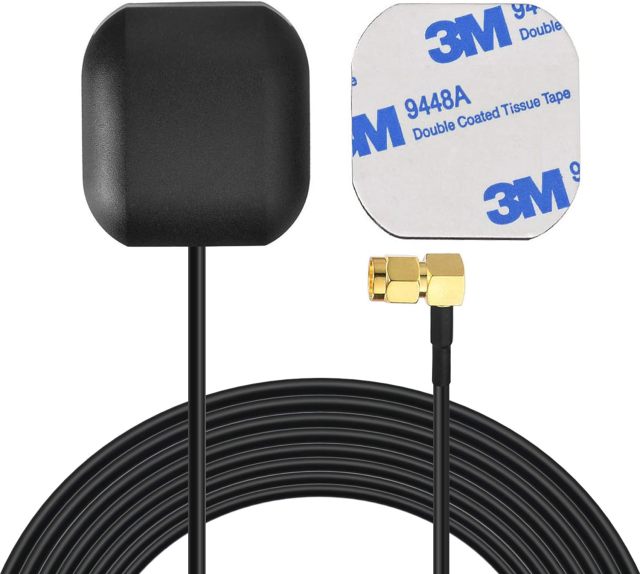Bingfu Car GPS Antenna SMA Male Waterproof Active GPS Navigation Antenna for Car Stereo Radio Head Unit GPS Navigation System Modem Vehicle Tracker Real Time Monitor Security Camera IoT Router Gateway