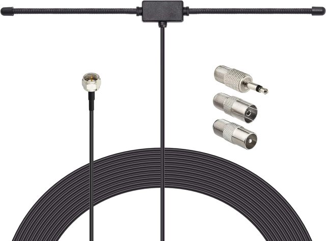Bingfu FM Radio Dipole Antenna for Stereo Receiver Indoor Pioneer Onkyo Yamaha Marantz Bose Wave Music System FM Radio Home Stereo Receiver AV Audio Video Home Theater Receiver