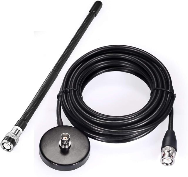 Bingfu CB Antenna 27MHz CB Radio Antenna Soft Whip Magnetic Base CB Antenna BNC & PL259 Male Compatible with Cobra Midland Uniden Maxon President Portable Handheld CB Radio Car Mobile Radio Scanner