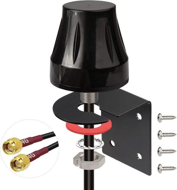 Bingfu 4G LTE SMA Male MIMO Antenna Outdoor Fixed Bracket Wall Mount Waterproof Antenna for 4G LTE Wireless CPE Router Hotspot Cellular IoT Gateway Industrial Terminal Server Security Camera