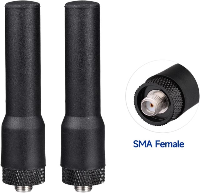 Bingfu Dual Band VHF UHF 136-174MHz 400-470MHz Ham Radio Antenna Two Way Radio Walkie Talkie 2.5 inch Mini Soft Whip SMA Female Antenna 2-Pack for Wouxun Baofeng BF-F8HP UV-5R UV-82 BF-888S