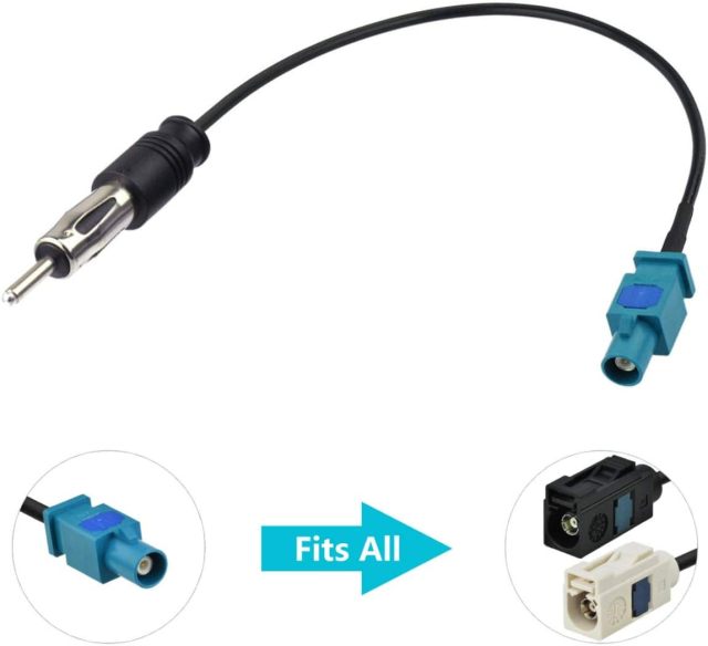 Bingfu Universal Vehicle Car Stereo FM AM Radio Antenna Adapter Cable Fakra Z Male to DIN Plug Connector Cable 15cm 6 inch for Car Stereo Audio HD Radio Head Unit CD Media Player Receiver