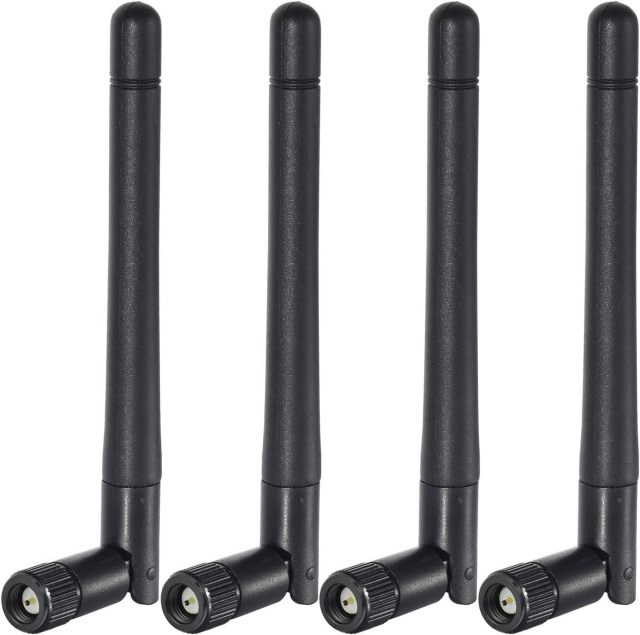 Bingfu Dual Band WiFi Antenna 2.4GHz 5/5.8GHz 3dBi SMA Male Antenna(4-Pack) for Wireless Vedio Security IP Camera Recorder Surveillance Recorder Truck Trailer Rear View Backup Camera Reversing Monitor