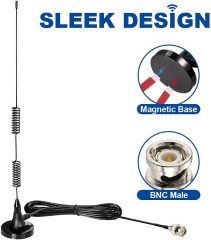 Bingfu 20-1300MHz Police Scanner Antenna 2-Pack Radio Scanner Magnetic Base Antenna HF VHF UHF Two Way Ham Radio BNC Male Antenna Compatible with Uniden Bearcat Whistler Radio