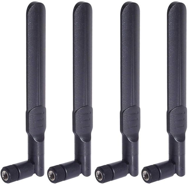 Bingfu Dual Band WiFi 2.4GHz 5GHz 5.8GHz 8dBi MIMO RP-SMA Male Antenna (4-Pack) for WiFi Router Wireless Network Card USB Adapter Security IP Camera Video Surveillance Monitor