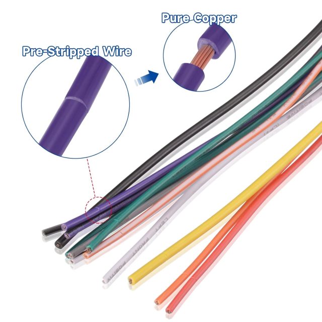 Bingfu Radio Wire Harness for Select 07-20 Chrysler Dodge Jeep Ram Volkswagen Mitsubishi DB11 Radio Wiring Harness with Antenna Adapter for Car Stereo