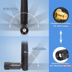 Bingfu Dual Band WiFi 2.4GHz 5GHz 5.8GHz 3dBi MIMO RP-SMA Male Antenna (4-Pack) for WiFi Router Wireless Network Card USB Adapter Security IP Camera Video Surveillance Monitor
