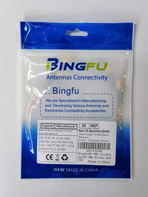 Bingfu WiFi Antenna Extension Cable (2-Pack) RP-SMA Male to RP-SMA Female Bulkhead Mount RG316 Cale 30cm 12 inch for WiFi Router Security IP Camera Wireless Mini PCI Express PCIE Network Card Adapter