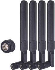 Bingfu Dual Band WiFi 2.4GHz 5GHz 5.8GHz 8dBi MIMO RP-SMA Male Antenna (4-Pack) for WiFi Router Wireless Network Card USB Adapter Security IP Camera Video Surveillance Monitor