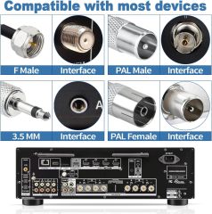Bingfu FM Radio Dipole Antenna for Stereo Receiver Indoor Pioneer Onkyo Yamaha Marantz Bose Wave Music System FM Radio Home Stereo Receiver AV Audio Video Home Theater Receiver