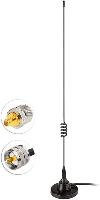 Bingfu Ham Radio Vehicle Car Mobile Radio Antenna Dual Band VHF UHF 136-174MHz 400-520MHz Magnetic Base PL259 Male Antenna for BTECH ICOM Midland Yaesu TYT AnyTone Amateur Radio Two Way Radio