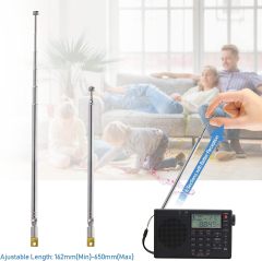 Bingfu 6 Sections Telescopic 65cm AM FM Antenna Portable Radio Antenna Replacement (2-Pack) Compatible with Indoor Portable Radio Home Stereo Receiver AV Audio Video Home Theater Receiver TV Tuner