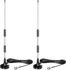 Bingfu 20-1300MHz Police Scanner Antenna 2-Pack Radio Scanner Magnetic Base Antenna HF VHF UHF Two Way Ham Radio BNC Male Antenna Compatible with Uniden Bearcat Whistler Radio