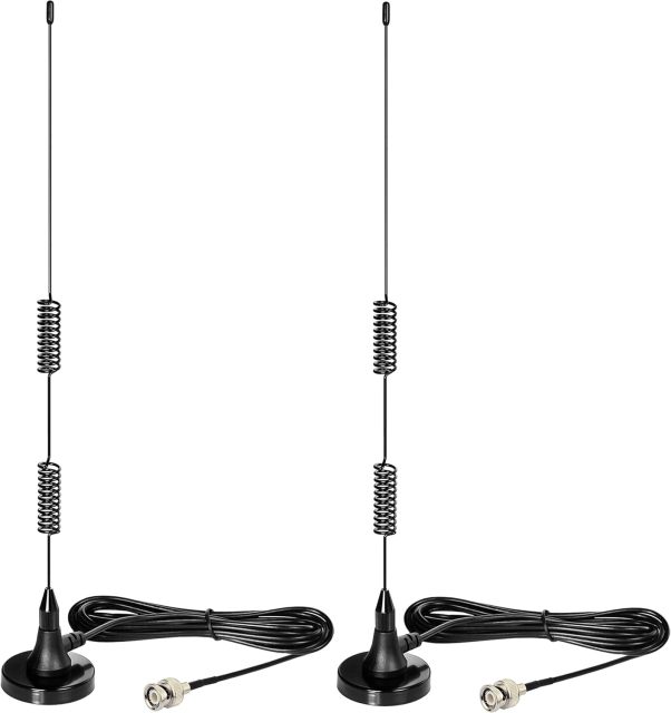 Bingfu 20-1300MHz Police Scanner Antenna 2-Pack Radio Scanner Magnetic Base Antenna HF VHF UHF Two Way Ham Radio BNC Male Antenna Compatible with Uniden Bearcat Whistler Radio