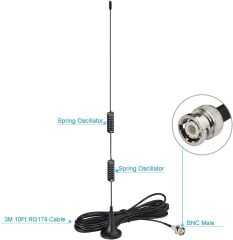 Bingfu VHF UHF Ham Radio Police Scanner Antenna Amateur Radio Mobile Radio Scanner Antenna Magnetic Base BNC Male Antenna Compatible with Uniden Bearcat Whistler Radio Shack Police Scanner Ham Radio