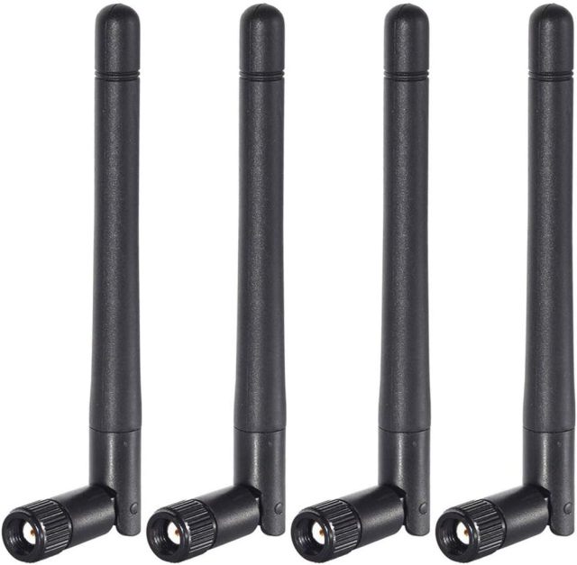 Bingfu Dual Band WiFi 2.4GHz 5GHz 5.8GHz 3dBi MIMO RP-SMA Male Antenna (4-Pack) for WiFi Router Wireless Network Card USB Adapter Security IP Camera Video Surveillance Monitor