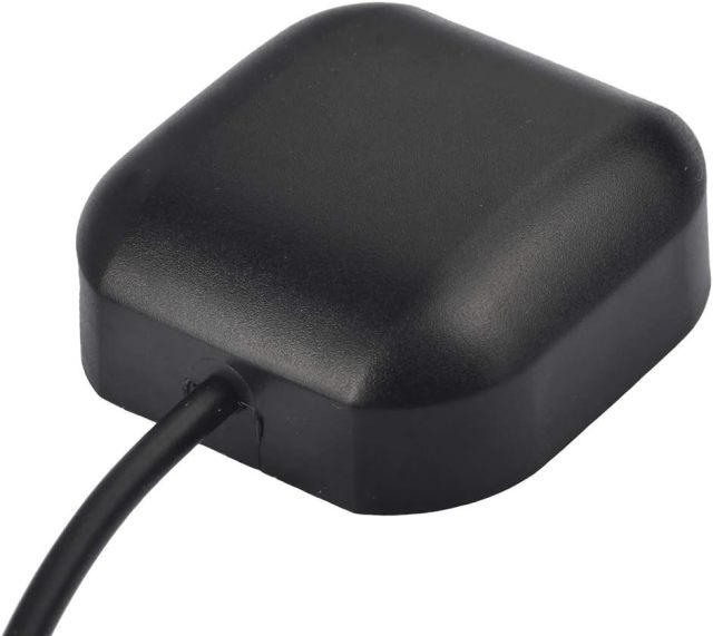 Bingfu Vehicle Waterproof Active GPS Navigation Antenna with SMA Male Connector for Car Stereo Head Unit GPS Navigation System Module Truck Marine Boat GPS Tracker Locator Real Time Tracking