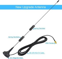 Bingfu Dual Band VHF UHF 136-174MHz 400-470MHz Ham Radio Antenna Handheld Two Way Radio Magnetic Base SMA Female Antenna for Wouxun BaoFeng BF-F8HP UV-5R UV-82 BF-888S Ham Radio Walkie Talkie