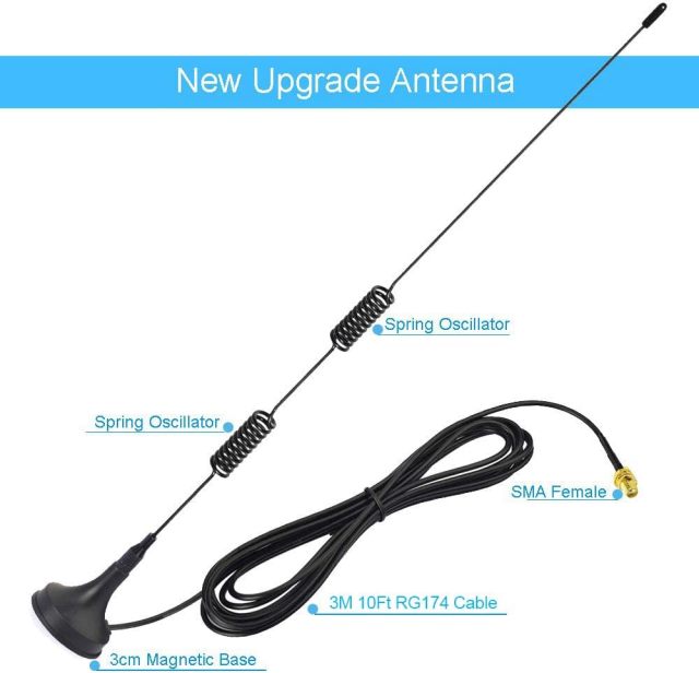 Bingfu Dual Band VHF UHF 136-174MHz 400-470MHz Ham Radio Antenna Handheld Two Way Radio Magnetic Base SMA Female Antenna for Wouxun BaoFeng BF-F8HP UV-5R UV-82 BF-888S Ham Radio Walkie Talkie