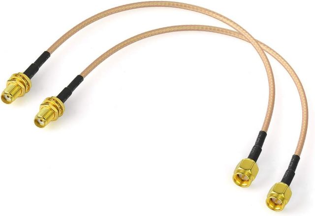 Bingfu SMA Female Bulkhead Mount to SMA Male RG316 Antenna Extension Cable 12 inch 30cm 2-Pack Compatible with 4G LTE Router Cellular SDR USB Dongle Receiver