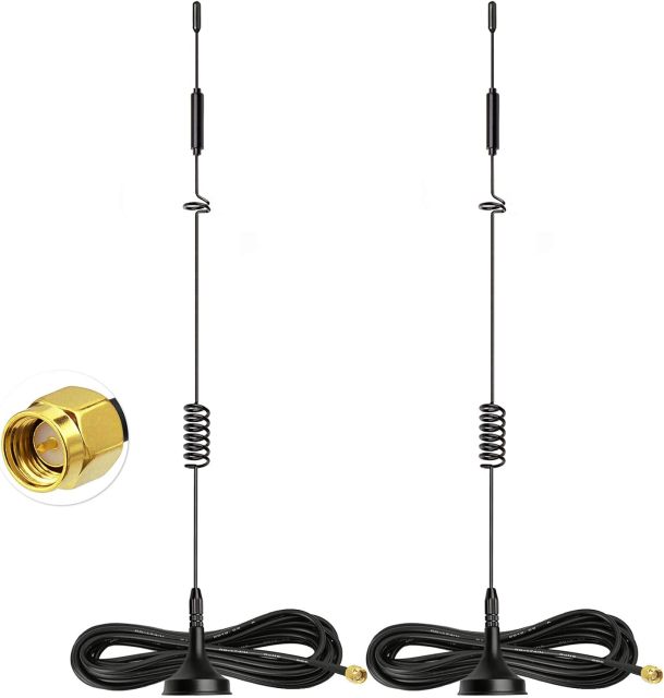 Bingfu 4G LTE Antenna 8dBi Magnetic Base MIMO SMA Male Antenna (2-Pack) Compatible with 4G LTE Wireless CPE Router Cellular Gateway Industrial IoT Router