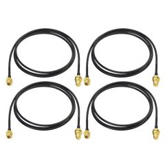 Bingfu WiFi Antenna Extension Cable 4-Pack RP-SMA Male to RP-SMA Female Bulkhead Mount RG174 Coaxial Cable 1m 3 feet for WiFi Router Security Camera Wireless Mini PCI Express PCIE Network Card Adapter