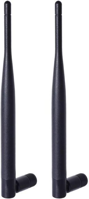 Bingfu Dual Band WiFi 2.4GHz 5GHz 5.8GHz 6dBi MIMO RP-SMA Male Antenna (2-Pack) for WiFi Router Wireless Network Card USB Adapter Security IP Camera Video Surveillance Monitor