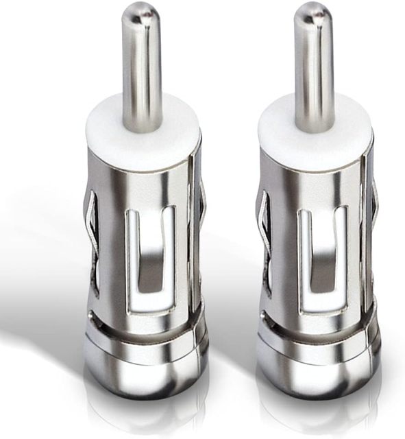 Bingfu Car Antenna Adapter Universal Car Stereo FM AM Radio Antenna Adapter Connector ISO to DIN Plug Connector (2-Pack) for Volkswagen Audi VW Skoda Vehicle Car Audio Radio Head Unit Stereo Receiver