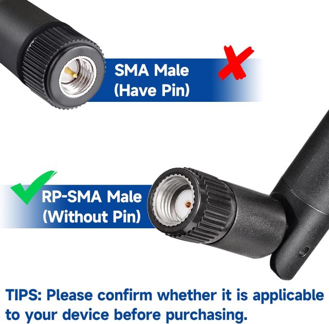 Bingfu Dual Band WiFi 2.4GHz 5GHz 5.8GHz Replacement Antenna for Furrion Back Up RV Rear View Backup Camera Truck Tractor Trailer Pickup SUV Vehicle Trail Reverse Monitor Camera Mimo Antennas (2 Pack)