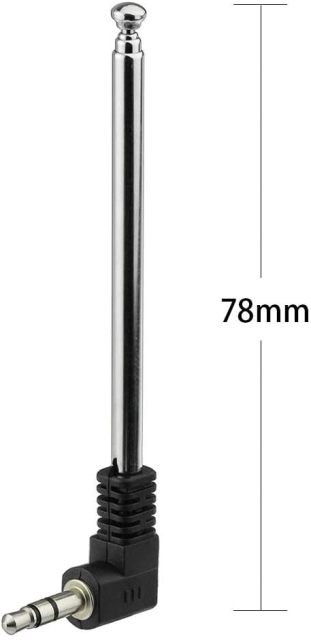 Bingfu Mini FM Radio Antenna 3.5mm Male Telescopic FM Antenna 2-Pack Compatible with Portable Radio Indoor Stereo Receiver AV Audio Video Home Theater Receiver Mobile Cell Phone Bose Radio