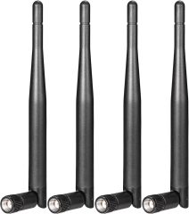 Bingfu Dual Band WiFi Antenna 2.4GHz 5GHz 5.8GHz 3dBi RP-SMA Male Antenna Replacement (4-Pack) for WiFi Router Wireless Network Card USB Adapter Security IP Camera Video Surveillance Monitor