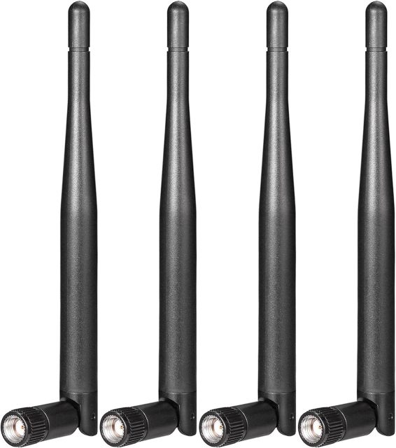 Bingfu Dual Band WiFi Antenna 2.4GHz 5GHz 5.8GHz 3dBi RP-SMA Male Antenna Replacement (4-Pack) for WiFi Router Wireless Network Card USB Adapter Security IP Camera Video Surveillance Monitor