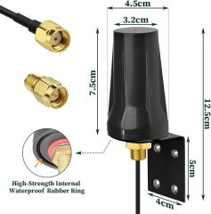 Bingfu 4G LTE SMA Cellular Trail Camera RP-SMA Male Antenna Compatible with Spypoint Link Micro Covert Spartan Stealth Tactacam Muddy Wildlife Hunting Game Cam Outdoor Mobile Security Camera
